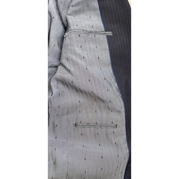 Joseph & Feiss 40S Dark Gray Pinstriped 100% Wool 2 Btn Blazer Sport Coat Jacket - Picture 5 of 7